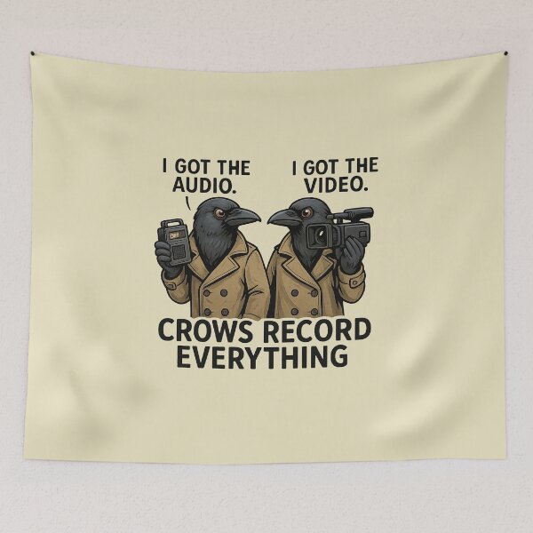Item preview, Detective Crows Recording Everything Sticker designed and sold by YuliaHulia.