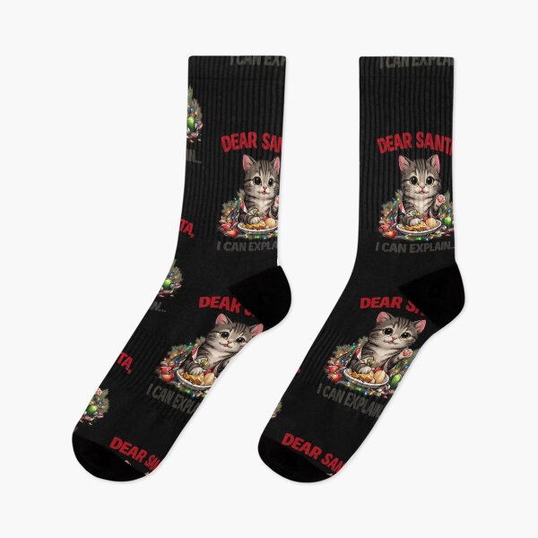 Item preview, Dear Santa, I Can Explain – Funny Cat Christmas designed and sold by Laughprints.
