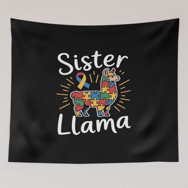 Item preview, Sister Llama Puzzle Piece Ribbon Cool Autism Awareness Gift designed and sold by JessicaWalshdf.