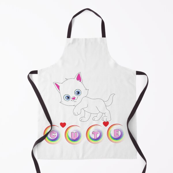 Item preview, White Kitten With “CUTE” Letters and Rainbow Accents designed and sold by Love3Happy.