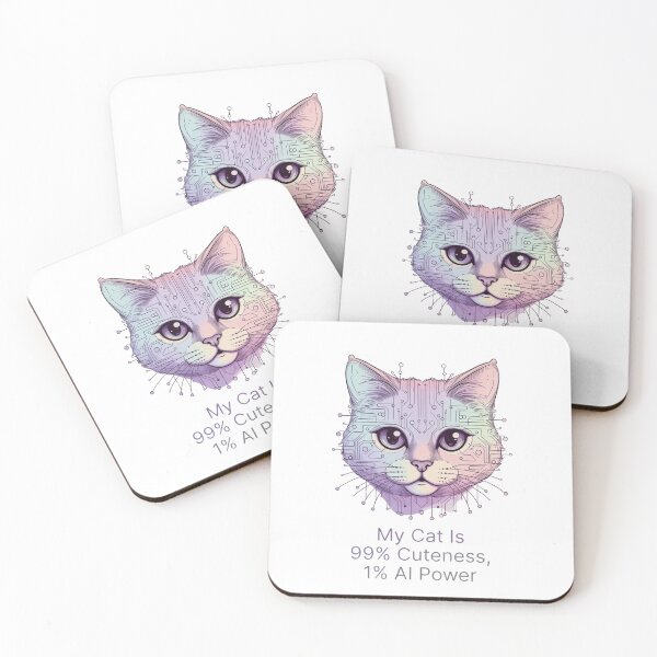 Item preview, AI Powered Cat – Cute Futuristic Pet T-Shirt designed and sold by EcoArtTees.