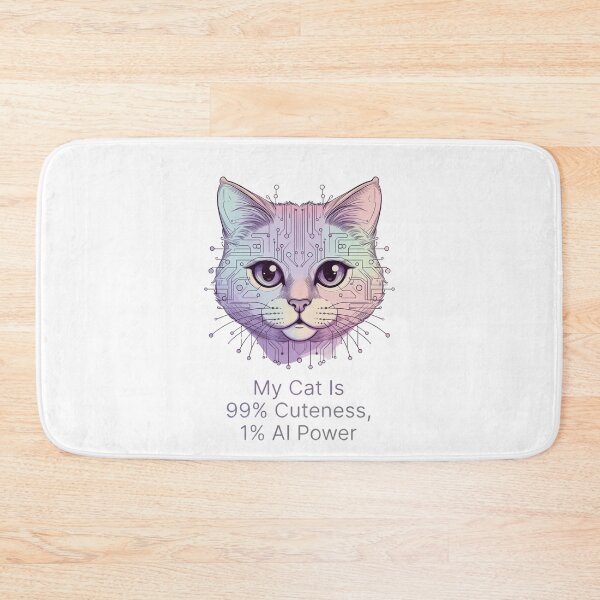 Item preview, AI Powered Cat – Cute Futuristic Pet T-Shirt designed and sold by EcoArtTees.