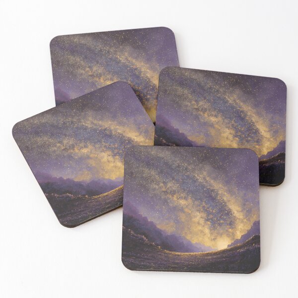 Item preview, Golden Stardust Over Purple Night designed and sold by LUMINOUS GARDEN STUDIO.