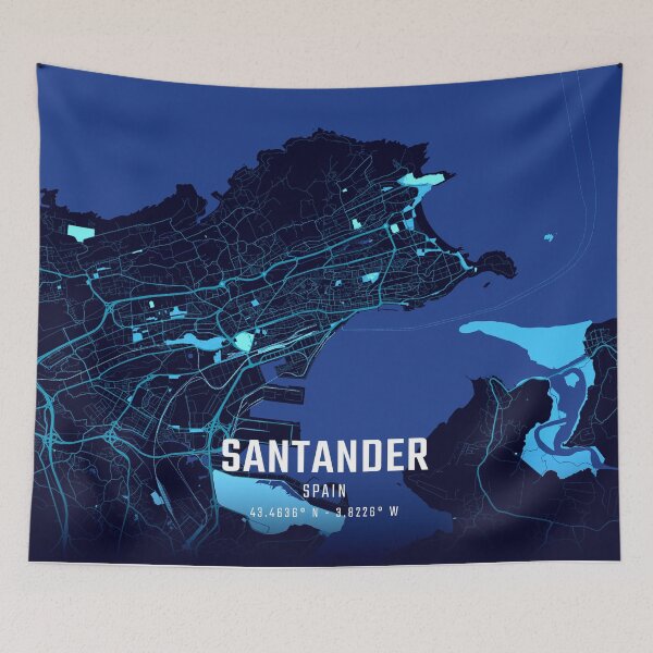 Item preview, Santander Midnight City Map designed and sold by HomeLivingCo.