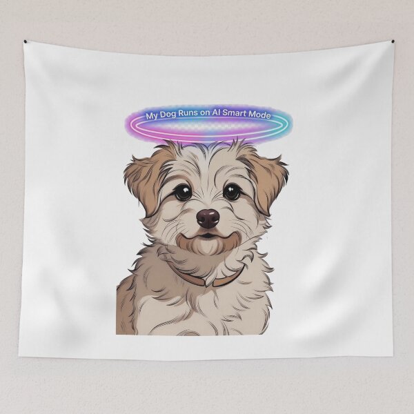 Item preview, AI Smart Mode Dog – Funny Tech Pet Shirt designed and sold by EcoArtTees.