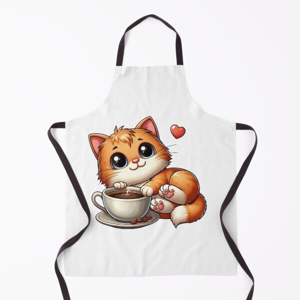 Item preview, Relaxed Cute Cat with Coffee Cup – Cozy Morning Kitty Art designed and sold by Lulunza.