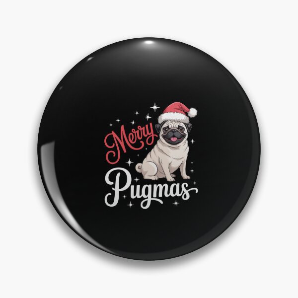 Item preview, Pugmas Happy Pug Dog Santa Hat Stars Merry Christmas designed and sold by dainegilbert.