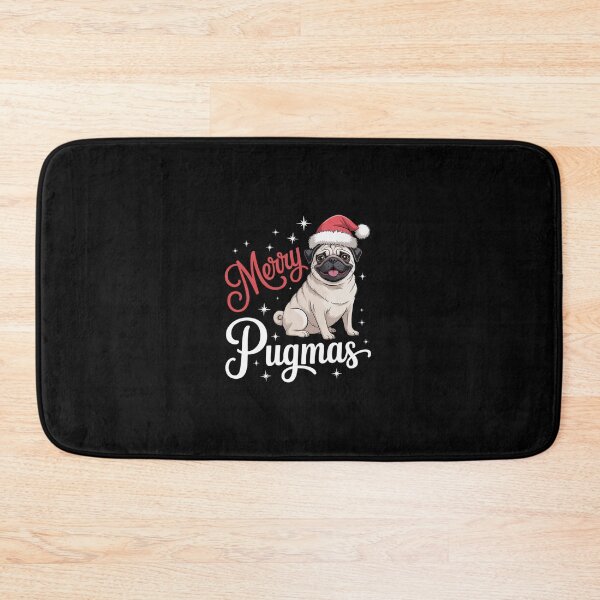 Item preview, Pugmas Happy Pug Dog Santa Hat Stars Merry Christmas designed and sold by dainegilbert.