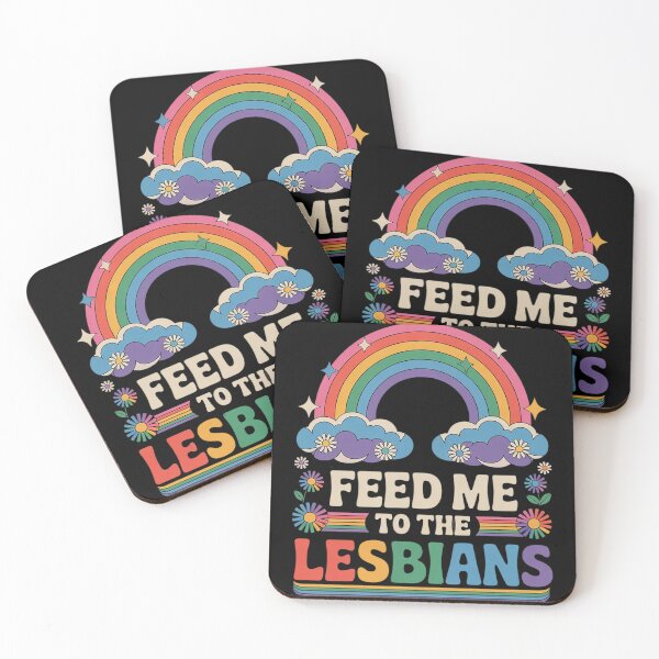 Item preview, Feed Me To The Lesbians Groovy Lesbian Pride LGBTQ designed and sold by RoyTill0Art.