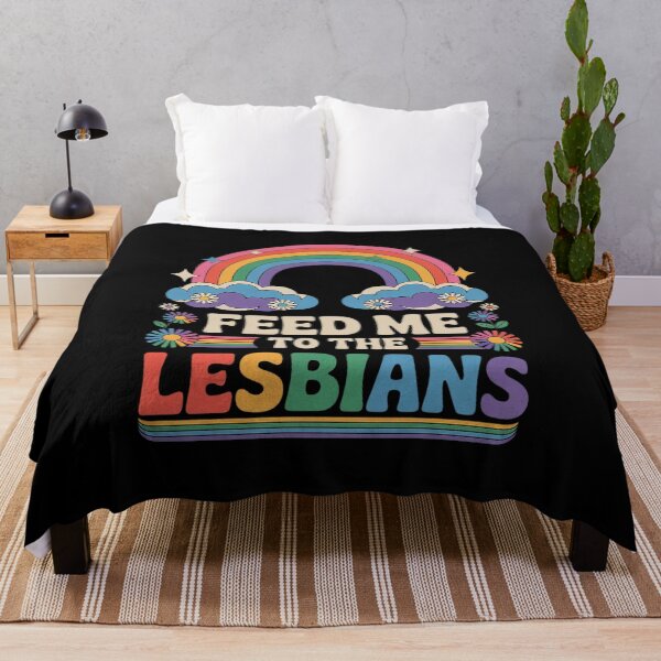 Item preview, Feed Me To The Lesbians Groovy Lesbian Pride LGBTQ designed and sold by RoyTill0Art.