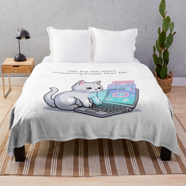 Item preview, Funny AI Cat With Laptop – Tech Humor Pet Shirt designed and sold by EcoArtTees.