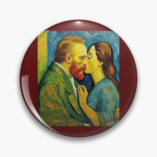Item preview, "Van Gogh and the Mona Lisa: An Embrace of Art" designed and sold by Artisticanvas.