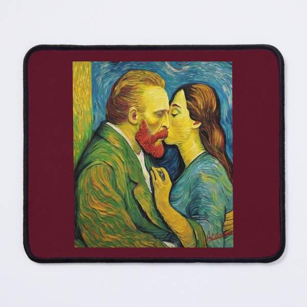 Item preview, "Van Gogh and the Mona Lisa: An Embrace of Art" designed and sold by Artisticanvas.