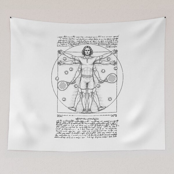 Item preview, Funny Padel Tennis Player Vintage Vitruvian Man Da Vinci designed and sold by GrandeDuc.