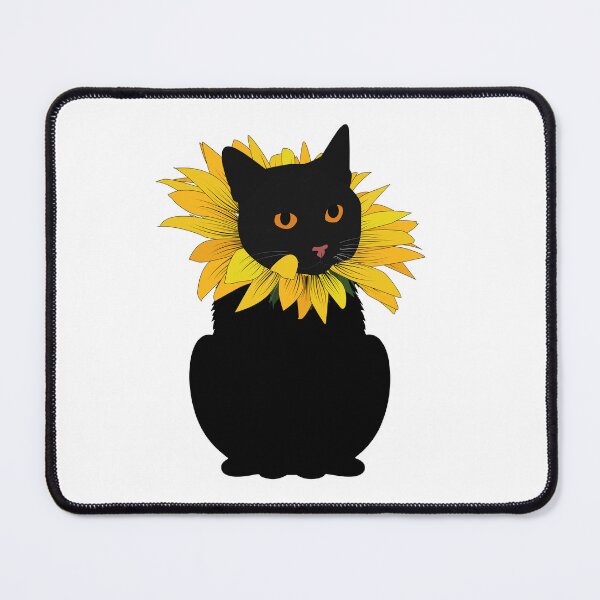 Item preview, Black Cat with Flowers Sticker designed and sold by Playful Strokes pom@pom.