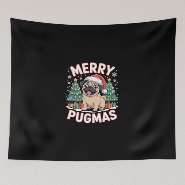 Item preview, Super Cute Merry Pugmas Christmas designed and sold by dainegilbert.