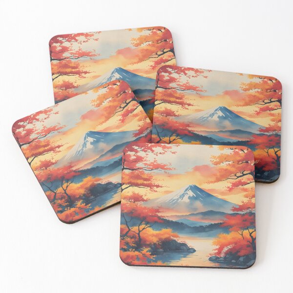 Item preview, Mount Fuji Autumn Watercolor Art designed and sold by Kedspicedesign.