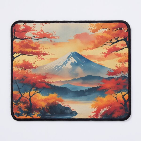 Item preview, Mount Fuji Autumn Watercolor Art designed and sold by Kedspicedesign.