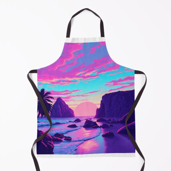 Item preview, Vaporwave Beach Sunset Wall Art - Neon Tropical Paradise designed and sold by EllDAV777.