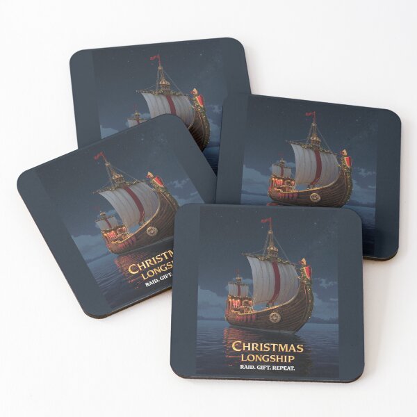 Item preview, Viking Santa Longship – Nordic Christmas Drakkar designed and sold by Mythic Tide.