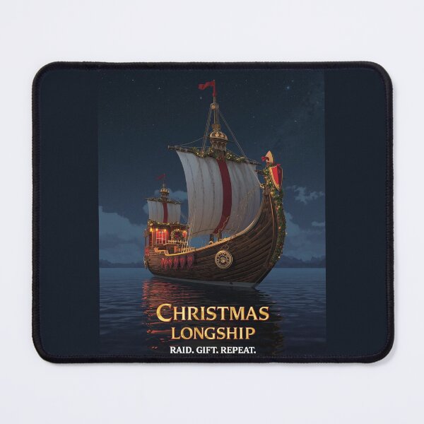 Item preview, Viking Santa Longship – Nordic Christmas Drakkar designed and sold by Mythic Tide.