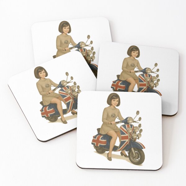 Item preview, Mod Girl Riding Union Jack Scooter – 1960s British Mod Culture Retro designed and sold by Fleetwood1994.