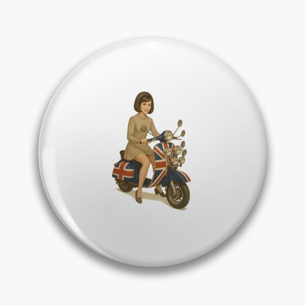 Artikelvorschau, Mod-Girl auf Union-Jack-Roller – Britische Mod-Kultur der 1960er Jahre (Retro) entworfen und verkauft von Fleetwood1994.