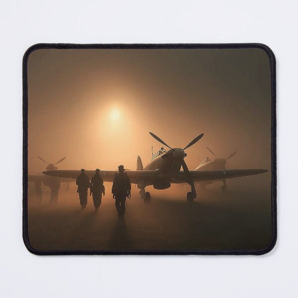 Item preview, Historic RAF Hurricane At Rest Between Sorties in Morning Light designed and sold by Skyframe Aviation.