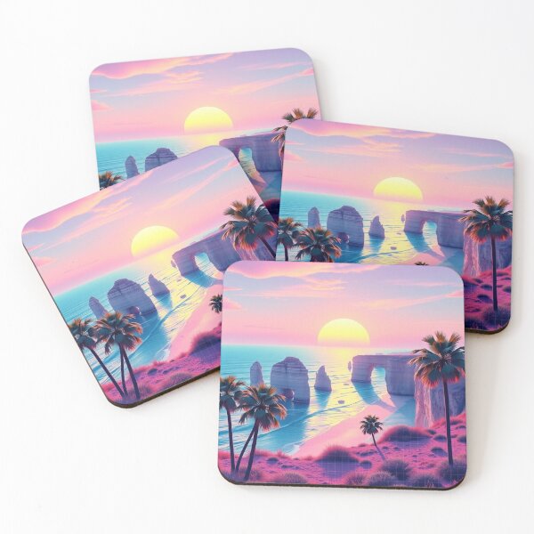 Item preview, Vaporwave Twelve Apostles Sunset – Retro Australia Beach Art designed and sold by EllDAV777.