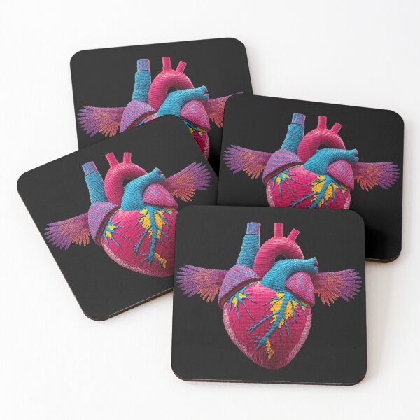 Item preview, Vibrant Mosaic Heart with Wings – Colorful Anatomical Art designed and sold by PLUSHIWORLDtm.
