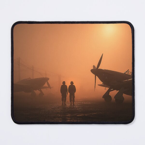 Item preview, The Hurricane Fighter With Mechanics Working at Dusk designed and sold by Skyframe Aviation.