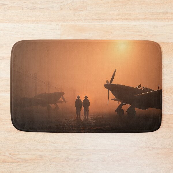 Item preview, The Hurricane Fighter With Mechanics Working at Dusk designed and sold by Skyframe Aviation.