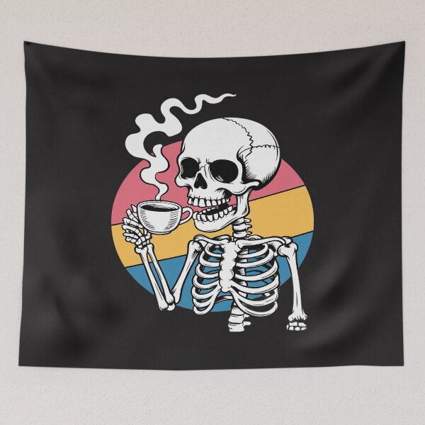 Item preview, Skeleton Drinking Coffee LGBT-Q Pansexual Pride Pan Flag designed and sold by GaryBellcvbnb.