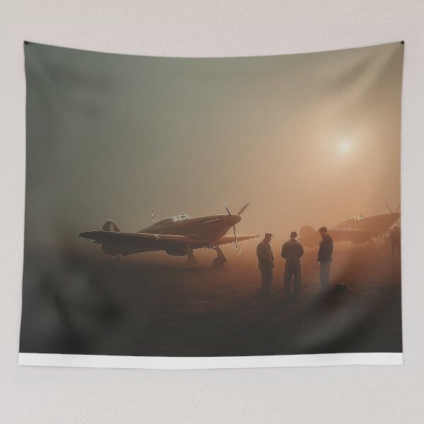 Item preview, British Hurricane Aircraft Stationed at the Airbase in the Open Field designed and sold by Skyframe Aviation.