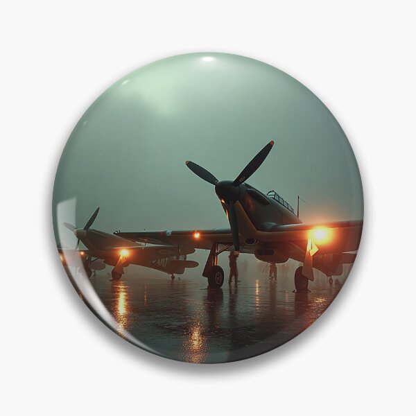 Item preview, Royal Air Force Hurricane Surrounded by Ground Personnel in Low Light designed and sold by Skyframe Aviation.