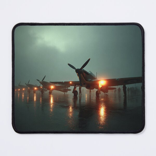 Item preview, Royal Air Force Hurricane Surrounded by Ground Personnel in Low Light designed and sold by Skyframe Aviation.