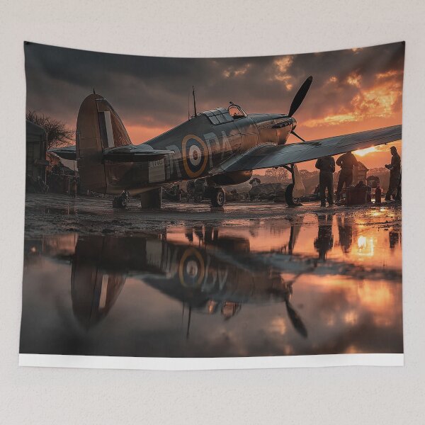 Item preview, British Hurricane Aircraft Under Pre Flight Checks before the Days Missions Begin designed and sold by Skyframe Aviation.