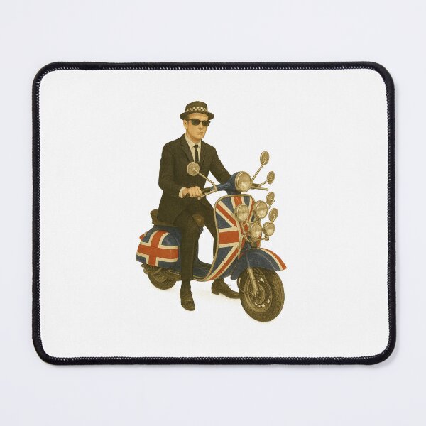 Item preview, British Mod Scooter Rider in Suit – Union Jack Retro Scooter designed and sold by Fleetwood1994.