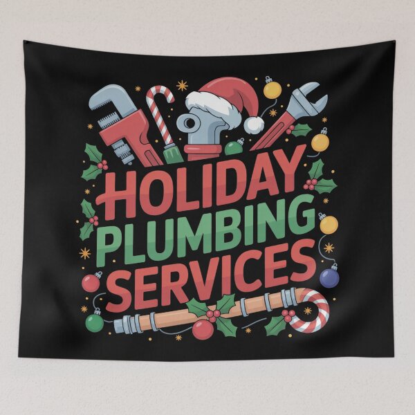 Item preview, Holiday plumbing srvices designed and sold by DreamOnShirts.