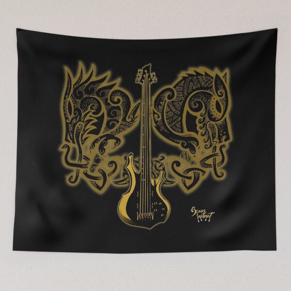 Item preview, Dragon & Wolf Golden Bass designed and sold by BassInstinct.