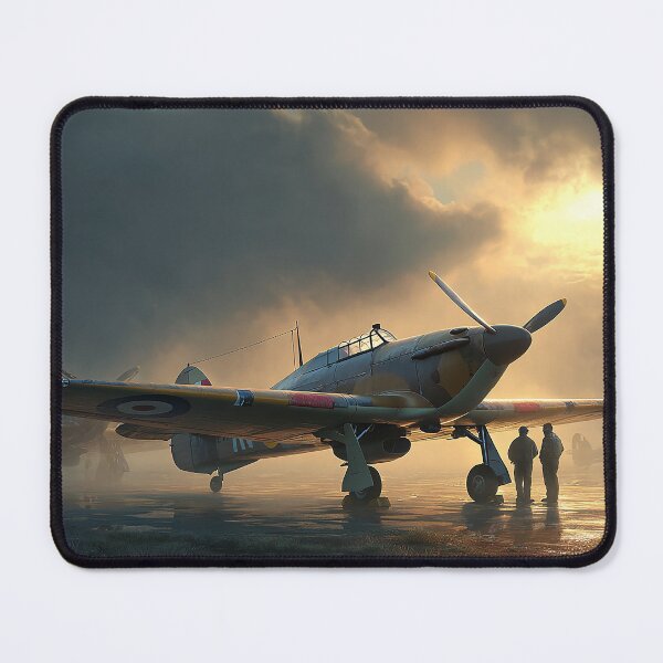 Item preview, Hawker Hurricane In the Hangar Area on a Foggy Airfield designed and sold by Skyframe Aviation.