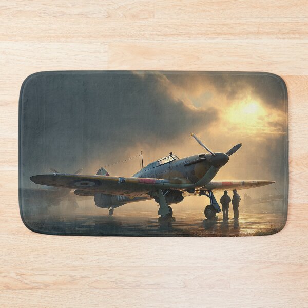 Item preview, Hawker Hurricane In the Hangar Area on a Foggy Airfield designed and sold by Skyframe Aviation.