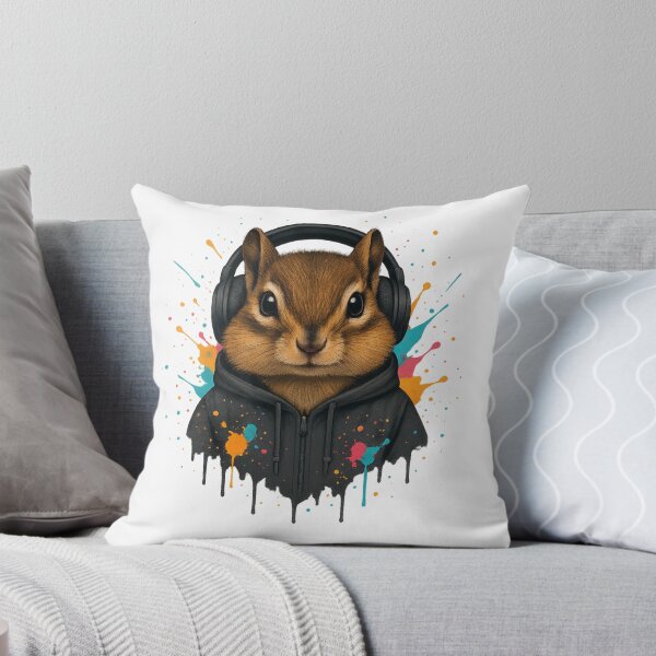 Item preview, Urban Chipmunk – Cute Chipmunk in Hoodie & Headphones (Graffiti Drip Art) designed and sold by thtCMRAguy.