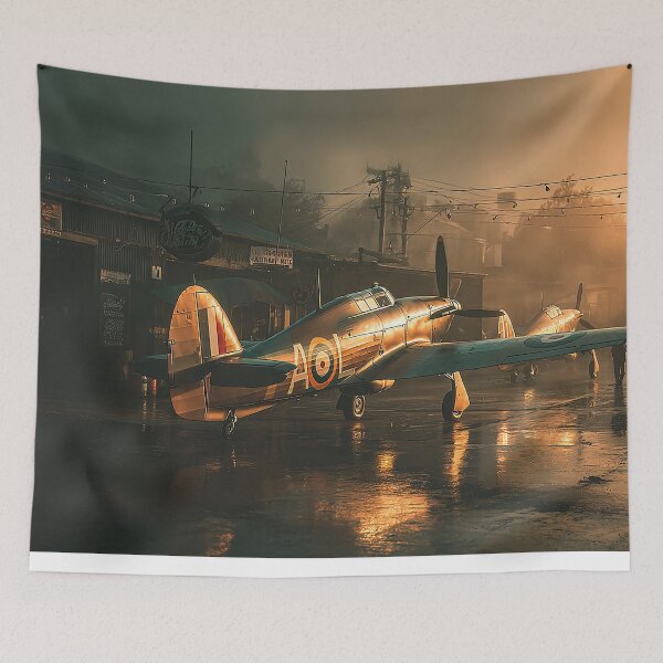 Item preview, Royal Air Force Hurricane During Engine Inspection at Dawn designed and sold by Skyframe Aviation.