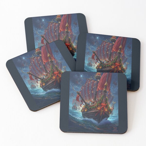Item preview, Christmas Longship Fleet – Viking Santa Sleigh Ship designed and sold by Mythic Tide.