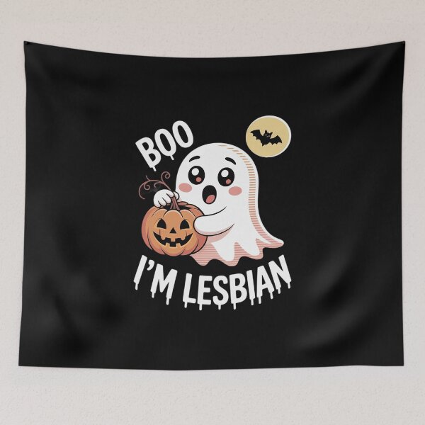 Item preview, LGBT Gay Halloween Costumes Ghost Boo I'm Lesbian Flag designed and sold by RuthGAArt.