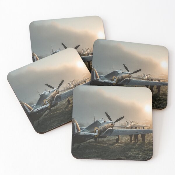Item preview, RAF Hurricane In Wartime in Early Morning Mist designed and sold by Skyframe Aviation.