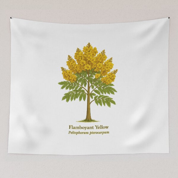 Item preview, Flamboyant Yellow – Peltophorum pterocarpum Botanical Illustration designed and sold by BloomKind.