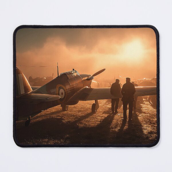 Item preview, Fighter Hurricane On the Edge of the Runway in Low Light designed and sold by Skyframe Aviation.