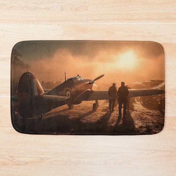 Item preview, Fighter Hurricane On the Edge of the Runway in Low Light designed and sold by Skyframe Aviation.
